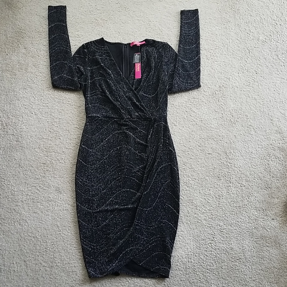 NWT Catherine MaLandrino Black Sheath Dress